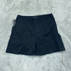 Banana Republic Pleat Front Shorts Size 14 Black Inseam 5.5 d0341